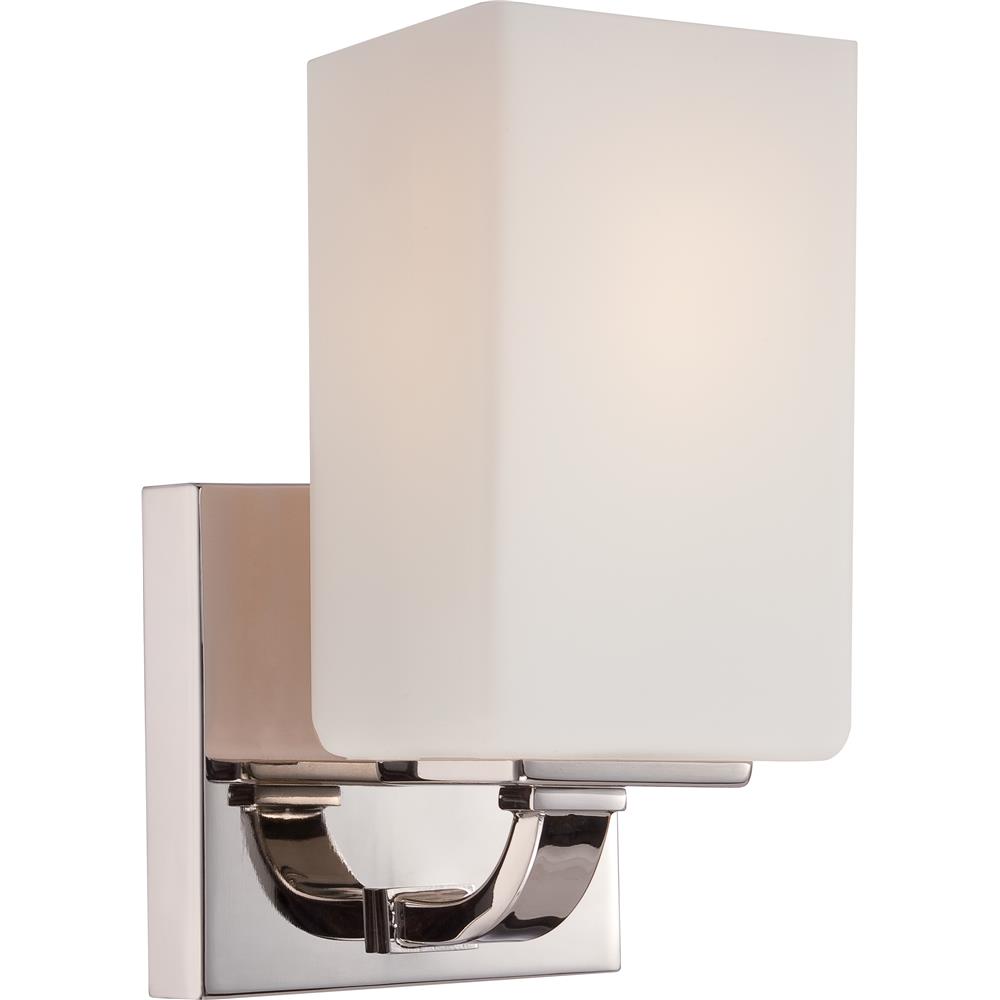 Nuvo Lighting 60/5181  Vista - 1 Light Vanity Fixture with Etched Opal Glass in Polished Nickel Finish
